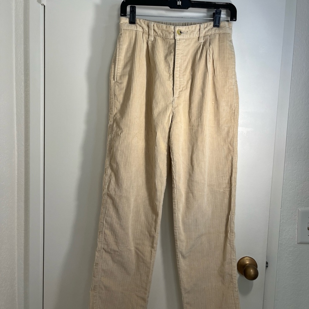 Hanna Andersson Kids Cream Corduroy Pants size 160 Spring